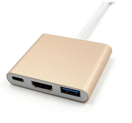 Tipo-c extensão do Usb de Displayport da estação de ancoragem do portátil de 3in1 para 4 monitores
